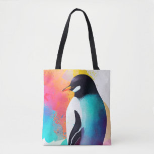 Pinguin Wild Nature Animal Color Malerei Tasche