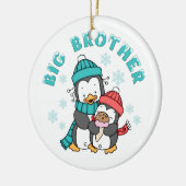 Pinguin Winter Big Brother Keramikornament (Links)