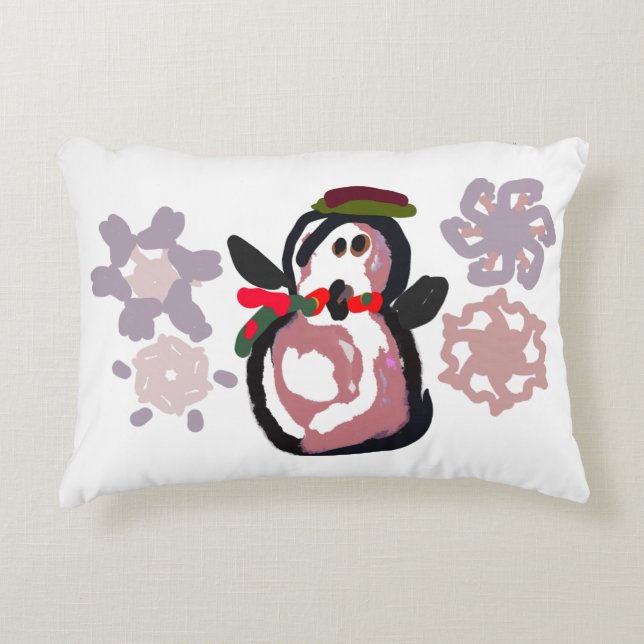 Pinguin Winter  Dekokissen (Vorderseite)