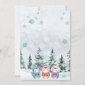 Pinguin Winter Einerland 1. Geburtstag Einladung (Rückseite)