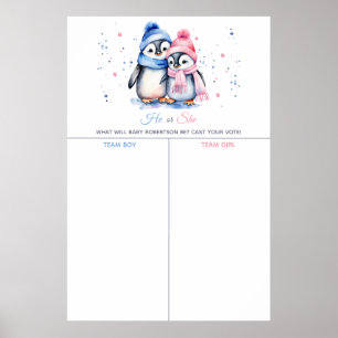 Pinguin Winter Gender-Offenbarung zerstört Ihre St Poster