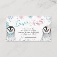 Pinguin Winter Gender Reveal Diaper Raffle