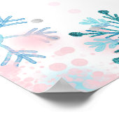 Pinguin Winter Gender Reveal Welcome Sign Card Poster (Ecke)