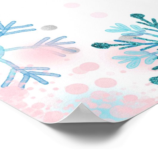 Pinguin Winter Gender Reveal Welcome Sign Card Poster (Ecke)