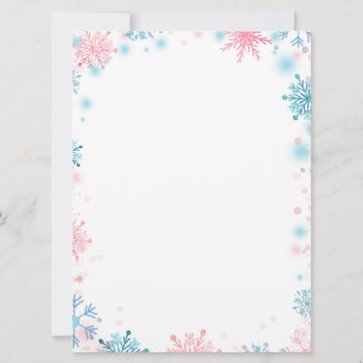 Pinguin Winter Gender Reveitation Einladung (Rückseite)