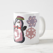Pinguin Winter Jumbo-Tasse (Vorderseite Rechts)