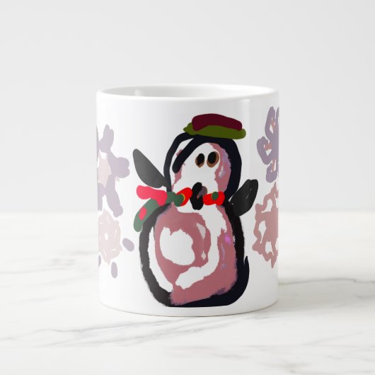 Pinguin Winter Jumbo-Tasse (Vorderseite)