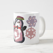 Pinguin Winter Jumbo-Tasse (Vorderseite Rechts)