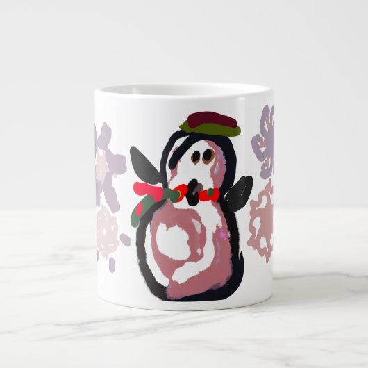 Pinguin Winter Jumbo-Tasse (Vorderseite)