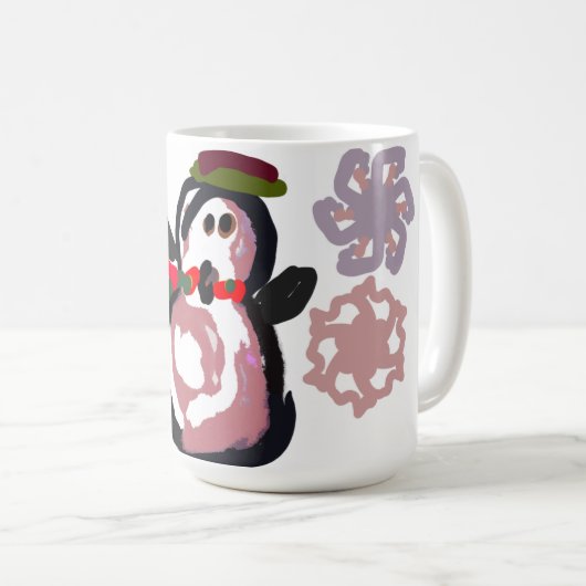 Pinguin Winter Kaffeetasse (VorderseiteRechts)