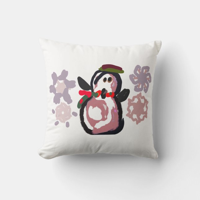 Pinguin Winter  Kissen (Vorderseite)