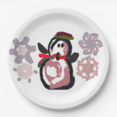 Pinguin Winter Pappteller (Vorderseite)