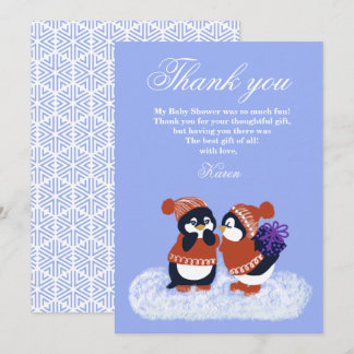 Pinguin Winter Schnee Geburtstag Baby Dusche Danke Einladung