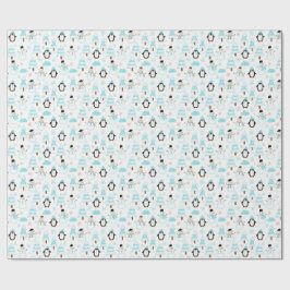 Pinguin Winter Schneemann Geschenkpapier