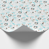 Pinguin Winter Schneemann Geschenkpapier (Ecke)