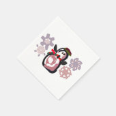 Pinguin Winter Serviette (Ecke)