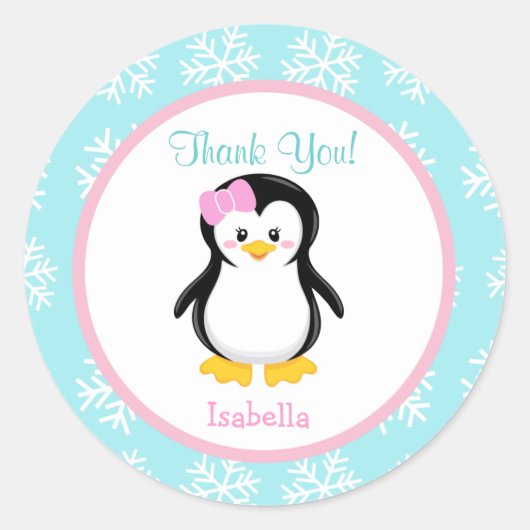 Pinguin Winter Snowflake Gunst Sticker (Vorderseite)