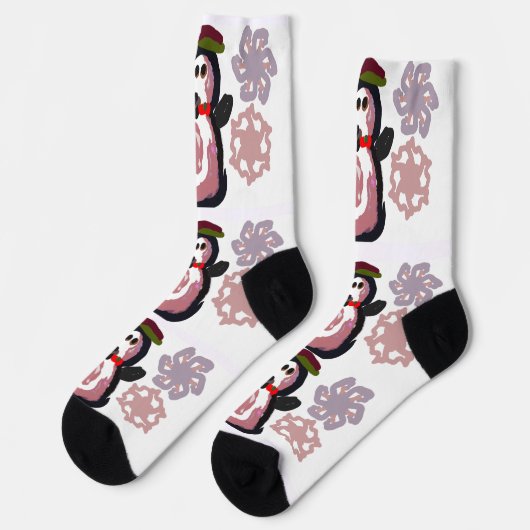 Pinguin Winter Socken (Linkes Detail)