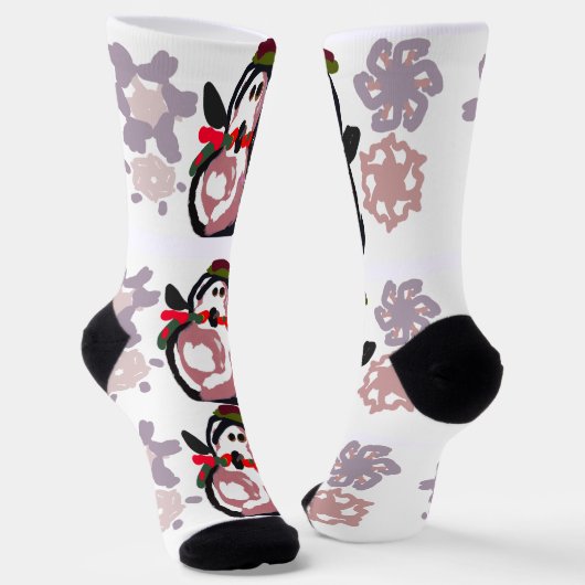 Pinguin Winter Socken (Gewinkelt)
