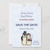 Pinguin Winter Wedding Magnetic Save the Date Magneteinladung (Vorderseite)