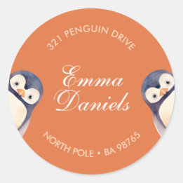 Pinguin Winter Wonderland Sticker - Herbst Orange