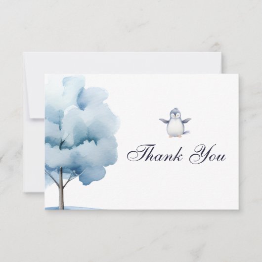 Pinguin Winter Wonderland-Thema Dankeschön Card Dankeskarte (Vorderseite)