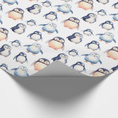 Pinguin Winter Wonderland-thematisches Wrapping Pa Geschenkpapier (Ecke)