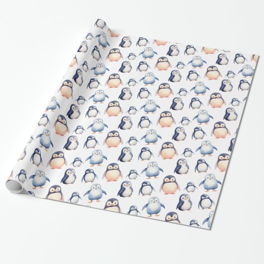 Pinguin Winter Wonderland-thematisches Wrapping Pa Geschenkpapier (Ungerollt)