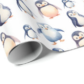 Pinguin Winter Wonderland-thematisches Wrapping Pa Geschenkpapier (Rolleneckpunkt)