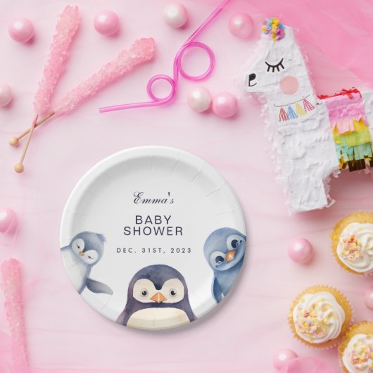 Pinguin Winter Wonderland-thematisierte Papierplat Pappteller (Party)