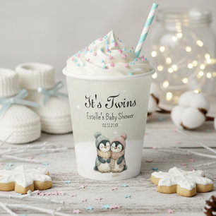 Pinguin-Winter-Zwillinge-Baby-Party Junge Mädchen Pappbecher