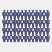 Pinguin-Wintermuster Blau Geschenkpapier Set (Vorderseite)