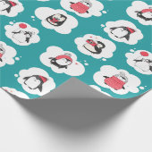 Pinguin Winterurlaub Geschenkpapier (Ecke)