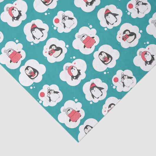 Pinguin Winterurlaub Seidenpapier (Ausschnitt)