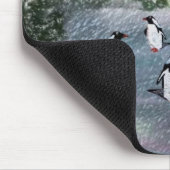 Pinguin Winterwonderland Mousepad (Ecke)