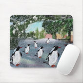 Pinguin Winterwonderland Mousepad (Mit Mouse)