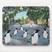 Pinguin Winterwonderland Mousepad (Vorne)