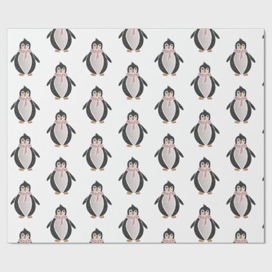 Pinguin Wrapping Paper für Niedliche Glitzer Geschenkpapier (Flach)