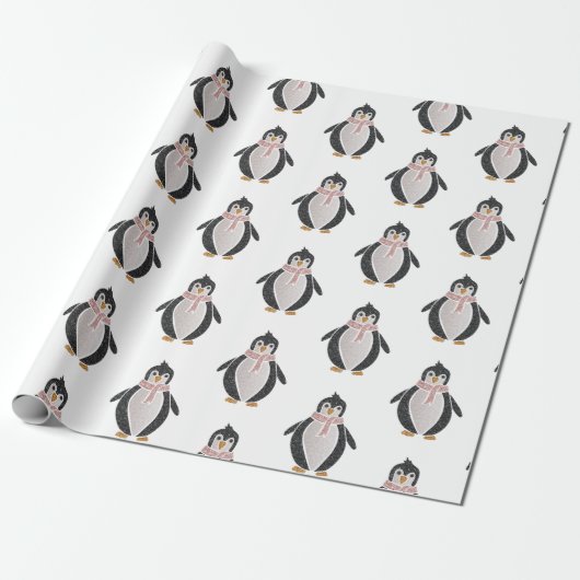 Pinguin Wrapping Paper für Niedliche Glitzer Geschenkpapier (Ungerollt)