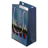 Pinguin wünscht Ihnen frohe Taufe Kleine Geschenktüte (Vorderseite Schrägansicht)