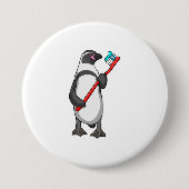 Pinguin-Zahnbürste Button (Vorderseite)
