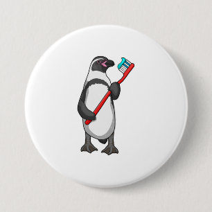 Pinguin-Zahnbürste Button