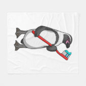 Pinguin-Zahnbürste Fleecedecke (Vorderseite (Horizontal))