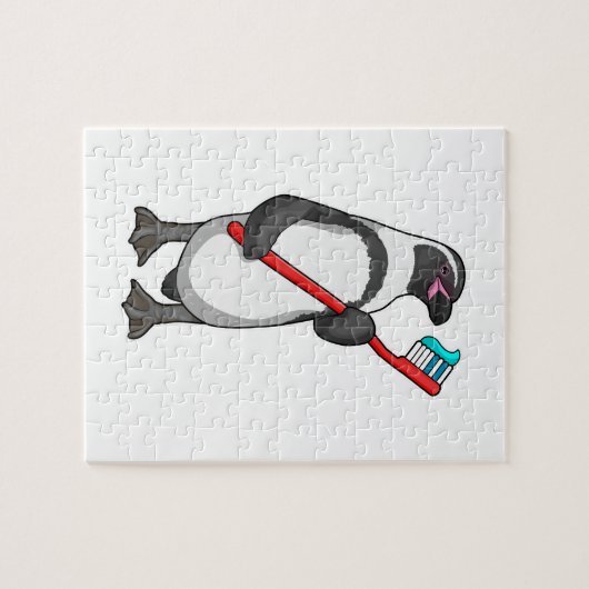 Pinguin-Zahnbürste Puzzle (Horizontal)