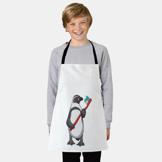 Pinguin-Zahnbürste Schürze (Getragen)