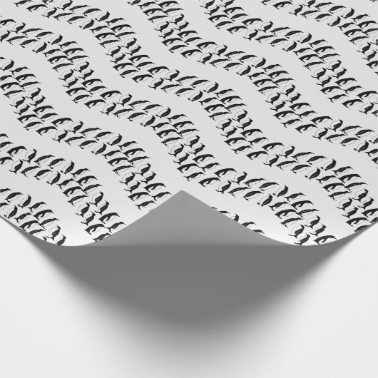 Pinguin Zickzack Geschenkpapier (Ecke)