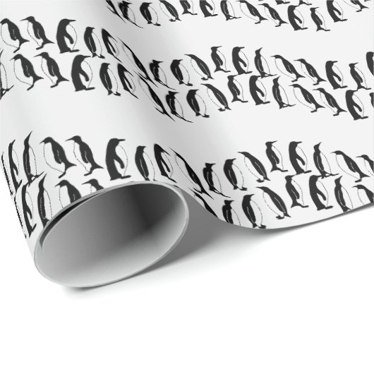 Pinguin Zickzack Geschenkpapier (Rolleneckpunkt)