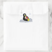 Pinguin zum Eispflaster Quadratischer Aufkleber (Tasche)