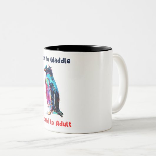 Pinguin Zweifarbige Tasse (VorderseiteRechts)