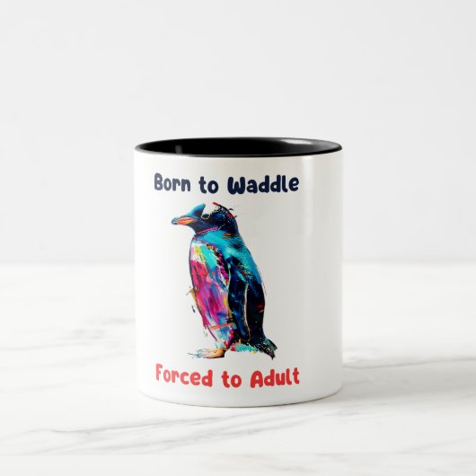 Pinguin Zweifarbige Tasse (Mittel)